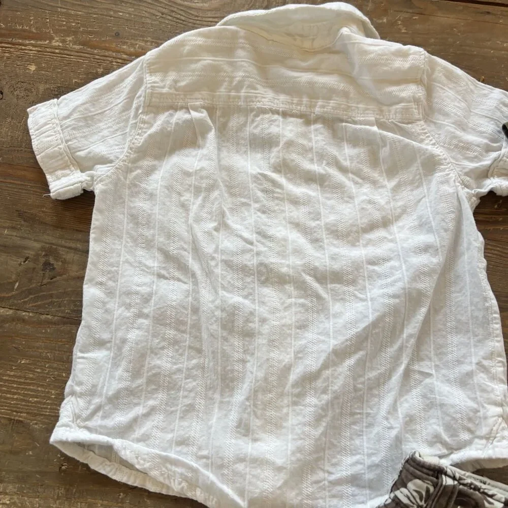 Baby GAP Toddler Boys Beach Outfit Button Down, Shorts, & T-shirt 12-18 Months